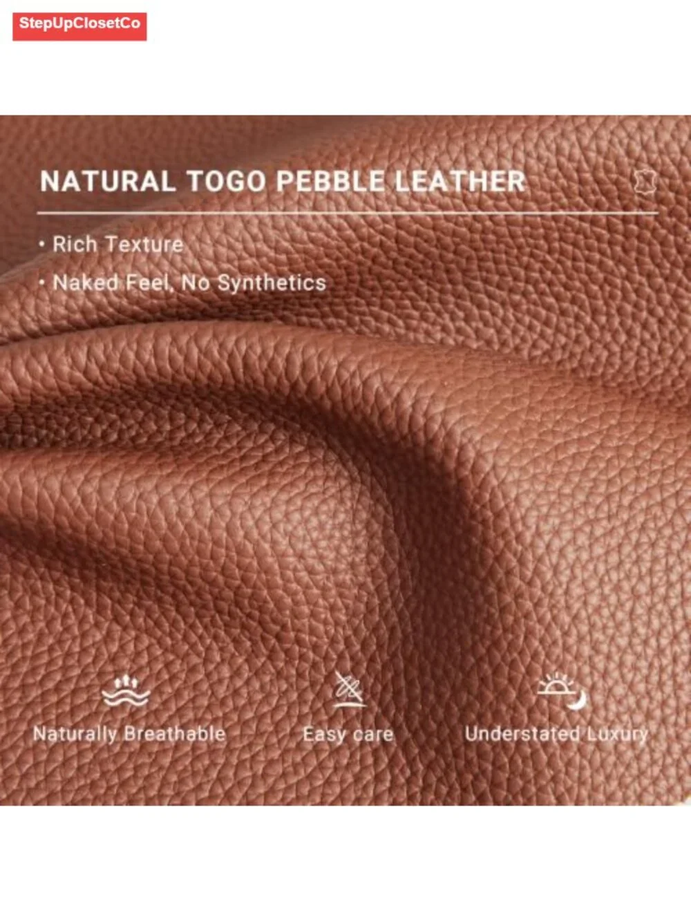 Genuine Leather Tote Bag for Women Minimalist Roomy Shoulder Purse